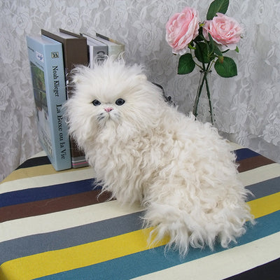 simulation cute white Persian cat 28x18x21cm model polyethylene&furs cat model home decoration props ,model gift d699
