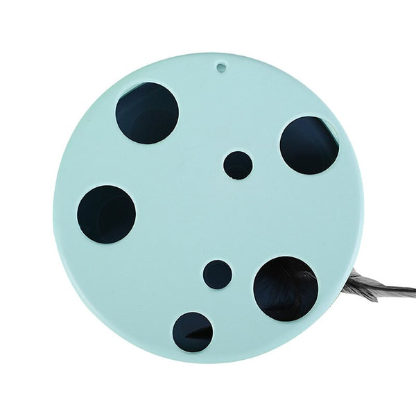 Unique Disc-Shaped Labyrinth Interactive Cat Toy Cat Catching Box Training Toy Feather Random Color Material Safety