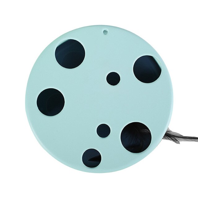 Unique Disc-Shaped Labyrinth Interactive Cat Toy Cat Catching Box Training Toy Feather Random Color Material Safety