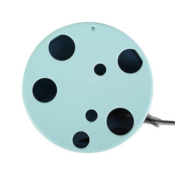 Unique Disc-Shaped Labyrinth Interactive Cat Toy Cat Catching Box Training Toy Feather Random Color Material Safety
