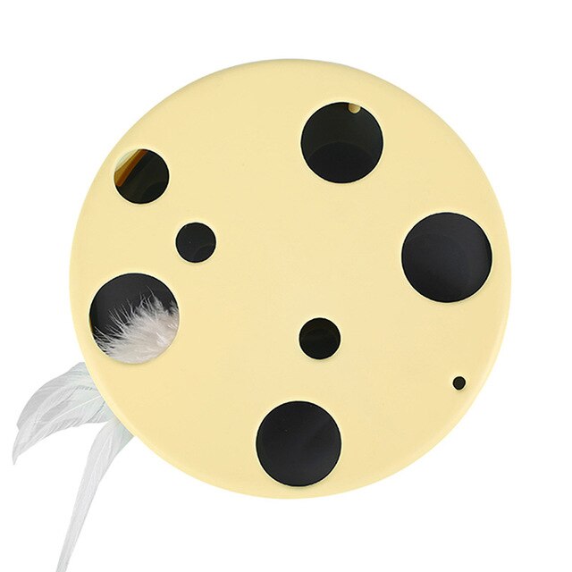 Unique Disc-Shaped Labyrinth Interactive Cat Toy Cat Catching Box Training Toy Feather Random Color Material Safety