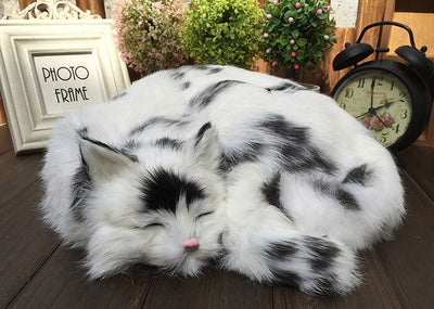 big simulation natural colour cat toy polyethylene & furs sleeping cat model about 29x31x10cm 1644