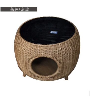 Indonesian Rattan Tea Table Tea Table Round Cat Litter Simple Modern Small Round Table European Short Table