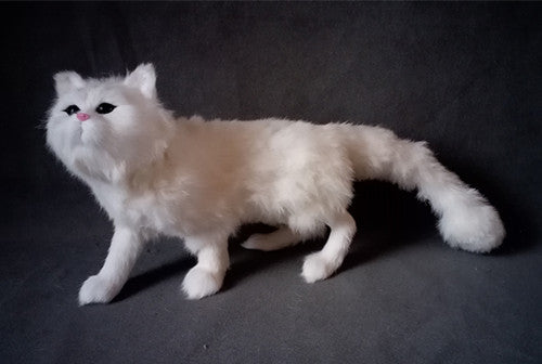 simulation cute white cat 55x23cm model polyethylene&furscat model home decoration props ,model gift d421