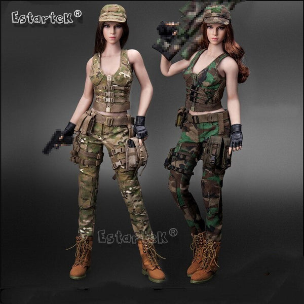 CAT TOYS CT014 1/6 Military Female Soldier Camouflage Set for 12inch Phicen Jiaoudoll Action Figure DIY