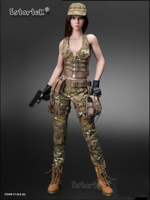 CAT TOYS CT014 1/6 Military Female Soldier Camouflage Set for 12inch Phicen Jiaoudoll Action Figure DIY