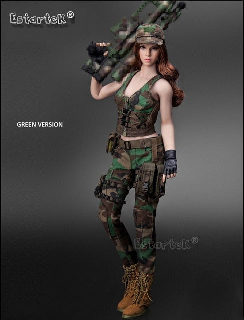 CAT TOYS CT014 1/6 Military Female Soldier Camouflage Set for 12inch Phicen Jiaoudoll Action Figure DIY