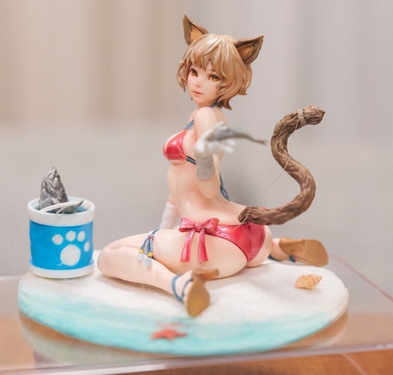 Resin Figure Kit Cat Girl Swimsuit Verison Unpainted Resin Kit