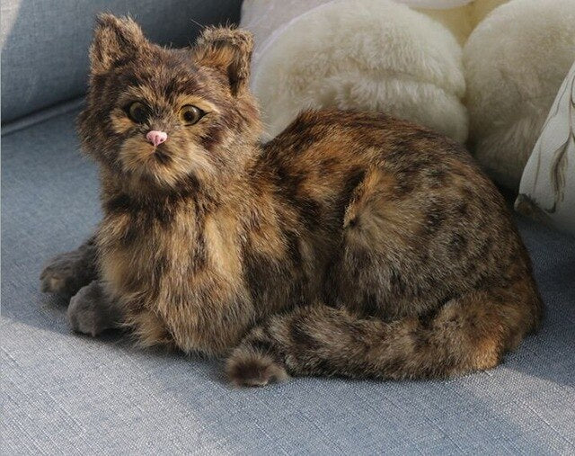 one piece big simulation lying cat toy polyethylene&furs natural colour cat model gift about 31x17x18cm 2910