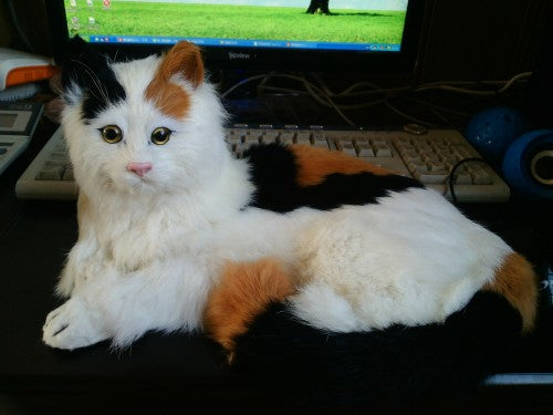 simulation animal large 33x18x21cm prone cat model ,lifelike toy model decoration gift t464