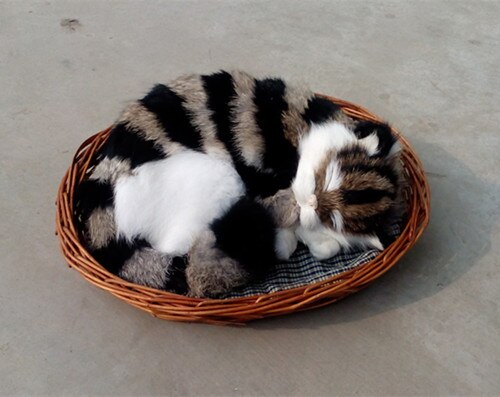 simulation cute sleeping cat 25x21cm model polyethylene&furs cat model home decoration props ,model gift d420
