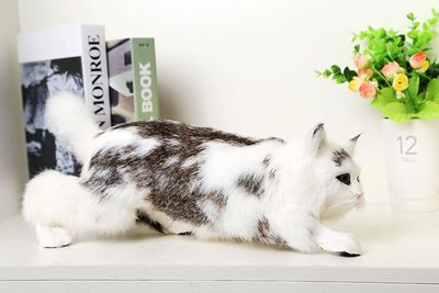 simulation cute cat 42x14x13cm model polyethylene&furs cat model home decoration props ,model gift d499