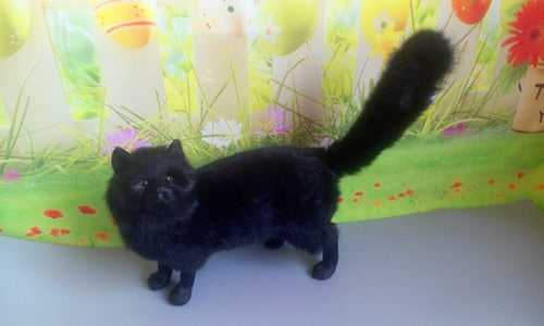 simulation animal large 30x25 cm lovely cat model,lifelike black cat  toy decoration gift t473
