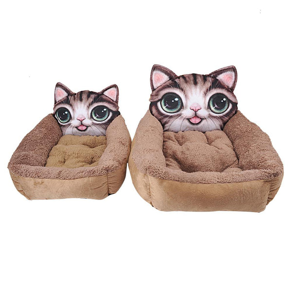 HobbyLane 60*55*20cm 3D Cat Stuffed Plush Cat Bed Home Cats Dogs Sleeping House