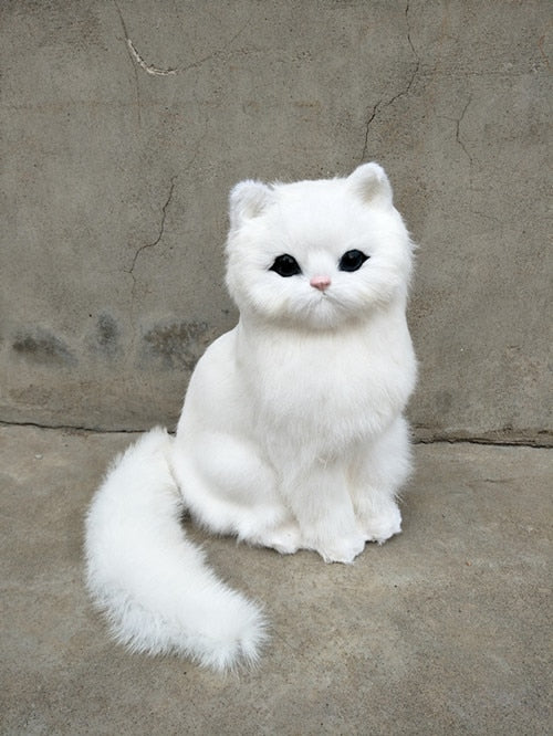 big simulation cat polyethylene & fur lovely white cat model gift about 31x21x29cm154