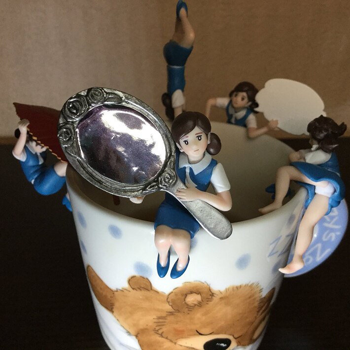 small pvc figure cup  toy    yuanzii  and cat  6pcs/set