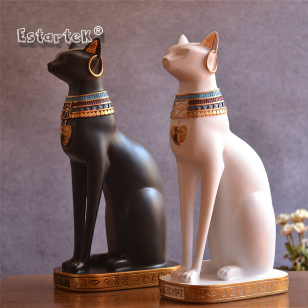 Estartek Ancient Egypt Style Resin The Patron of Cat Balck /white  Garage Kit Statue for Fan Collection and Holiday Gift