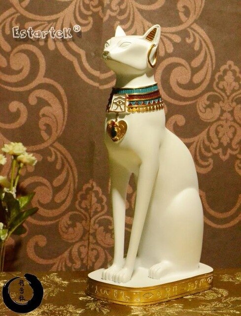 Estartek Ancient Egypt Style Resin The Patron of Cat Balck /white  Garage Kit Statue for Fan Collection and Holiday Gift