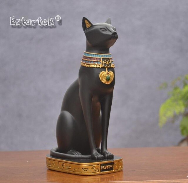 Estartek Ancient Egypt Style Resin The Patron of Cat Balck /white  Garage Kit Statue for Fan Collection and Holiday Gift