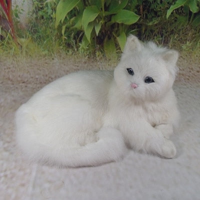 simulation cute lying white cat large 30x21x16cm model polyethylene&furs cat model home decoration props ,model gift d703