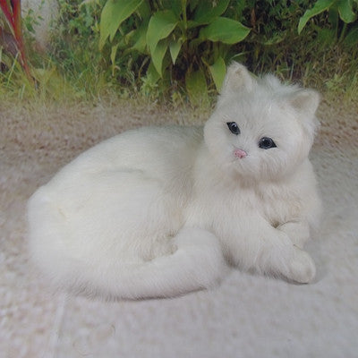 simulation cute lying white cat large 30x21x16cm model polyethylene&furs cat model home decoration props ,model gift d703