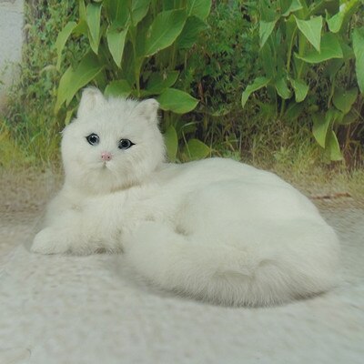 simulation cute lying white cat large 30x21x16cm model polyethylene&furs cat model home decoration props ,model gift d703