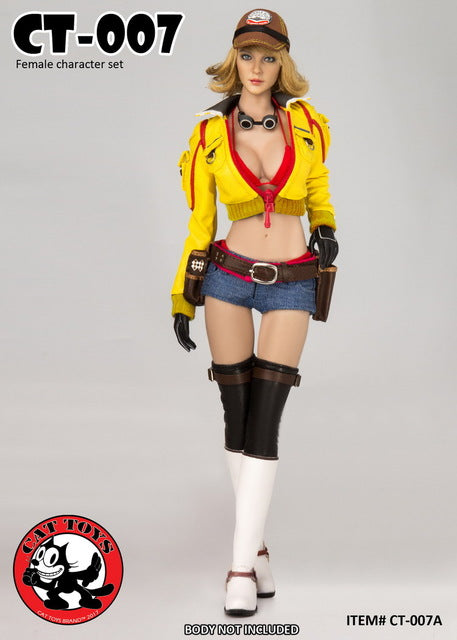 CAT TOYS CT007 1/6 Yellow / Black /Camo Female Repair Girl Character Set with Head for 12" HT PH LD JIAOU DOLL Action Figure DIY