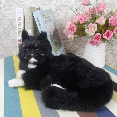simulation cute lying cat 32x23x15cm model polyethylene&furs mixed coloured cat model home decoration props ,model gift d701