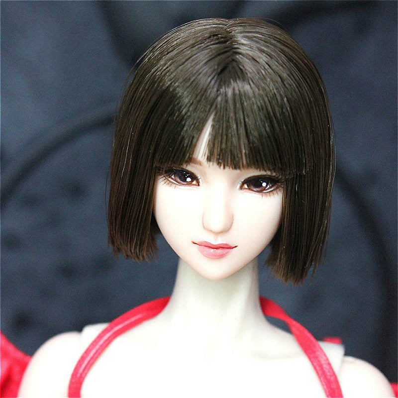 Customized HD02 Sexy 1/6 Obitsu  Girl Cat Head Sculpt + Face Makcup + Hair Set for Phicen HT LD UD Jodoll Action Figure DIY