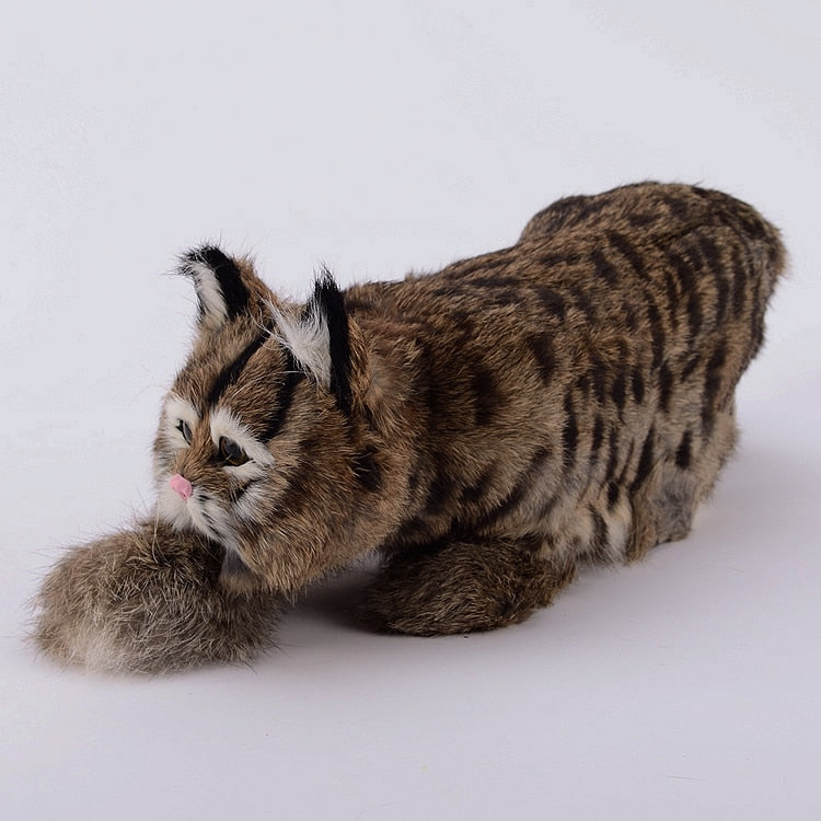 big creative simulation catching mouse cat lifelike handicraft dark colour cat doll gift about 42x14x13cm