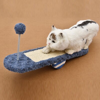 Pet Cat Toy Cat Scratcher Catnip Lounge Handmade Kitten Scratching Post Interactive Toy Training catwalk seesaw toy sisal