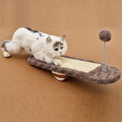Pet Cat Toy Cat Scratcher Catnip Lounge Handmade Kitten Scratching Post Interactive Toy Training catwalk seesaw toy sisal