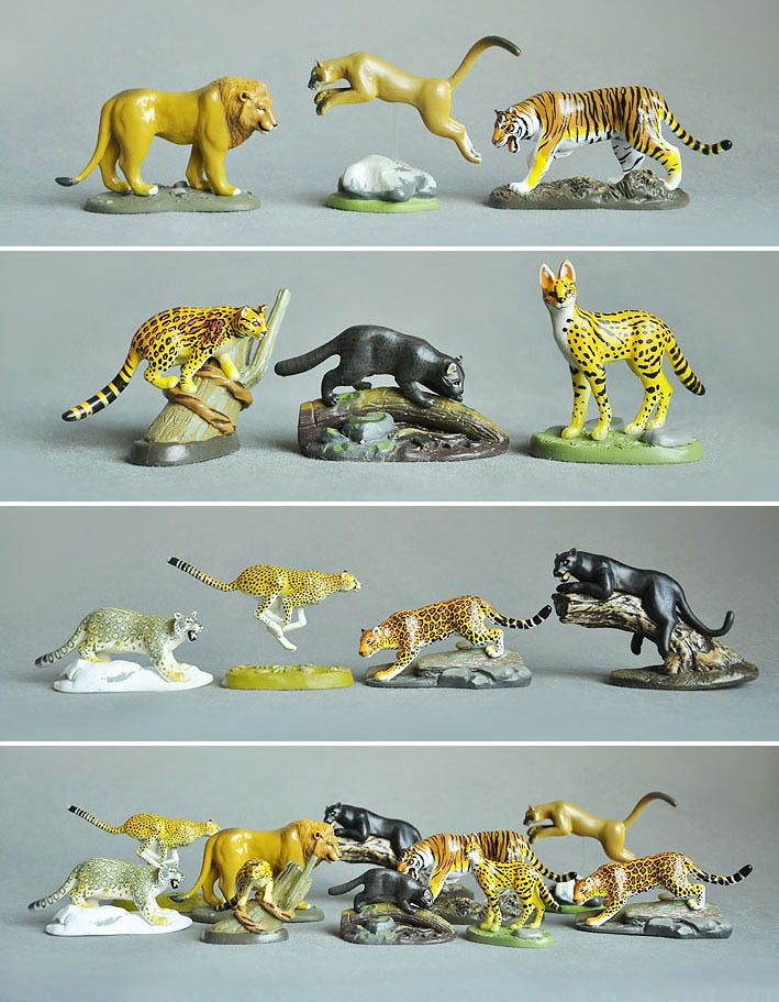 figure  model   endangered feline  cat  animal   9pcs/set