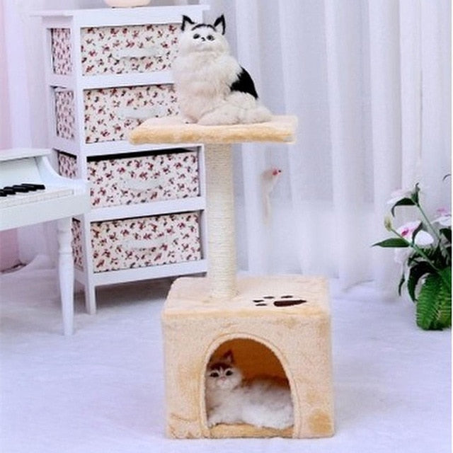 Sisal Cat Toys Nest Bed Climbing Frame Scratch Tree Stand Ladder Pet House Luxury Furniture Games Pets Supplies 70Z1561
