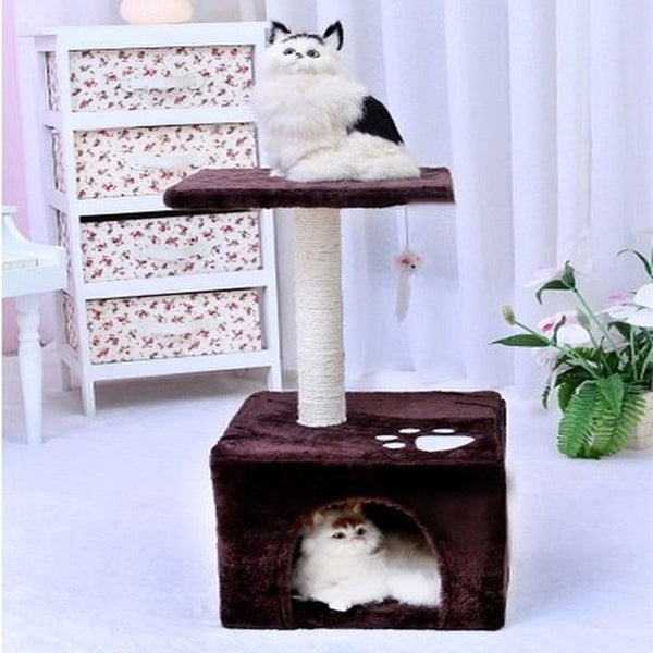 Sisal Cat Toys Nest Bed Climbing Frame Scratch Tree Stand Ladder Pet House Luxury Furniture Games Pets Supplies 70Z1561