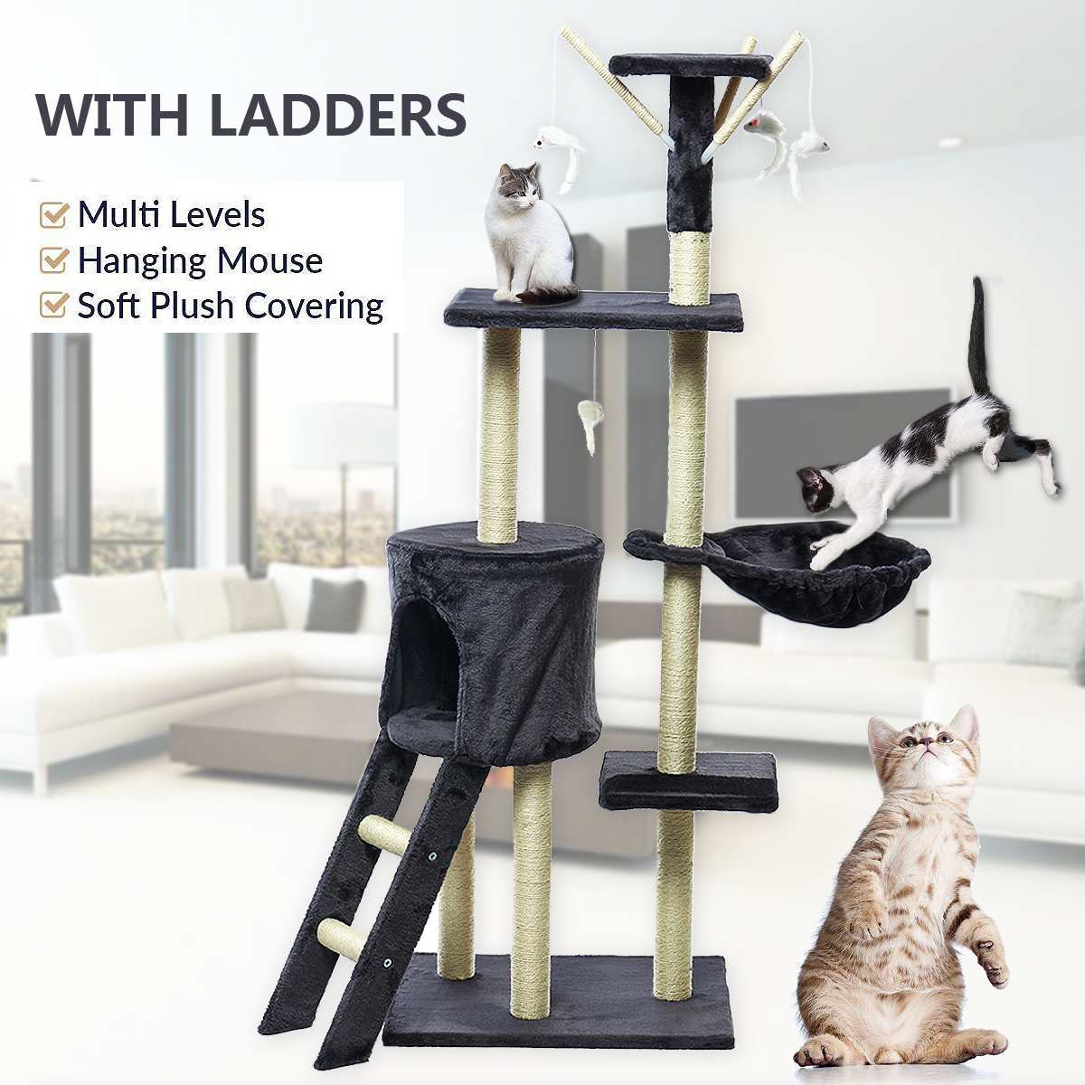 NEW  Cat Climbing Frame Cat Scratching Post Tree Scratcher Pole Furniture Gym House Toy Cat Jumping Platform 50*35*140 cm