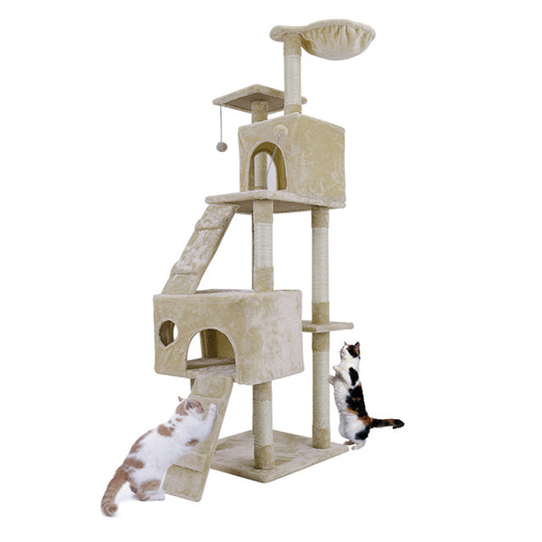 175CM Cat scratching Post With Jump Lladder House Cat Tree Pet Furniture Wooden Tree Toys Pet Supplies for Remote areas
