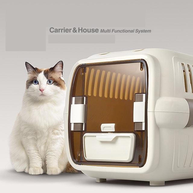 Cat Air Plane Transport Box Breathable Cat Puppy Dog Pet Travel Carrier Box For Cats And Small Dogs Pet Cat Cage WLYANG