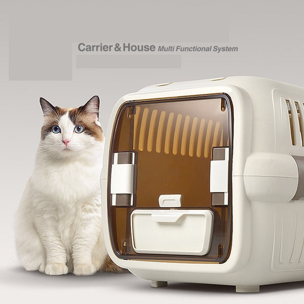 Cat Air Plane Transport Box Breathable Cat Puppy Dog Pet Travel Carrier Box For Cats And Small Dogs Pet Cat Cage WLYANG