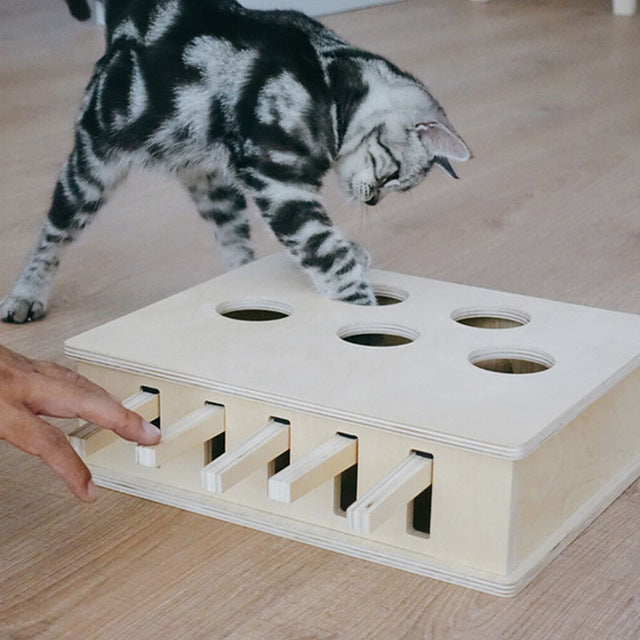 Catch Mouse Cute Cat Toy Mouse Wood Interactive Funny Puppy Pets Toys Petshop Juguetes Perros Pet Supplies Cats Games 50DC0028