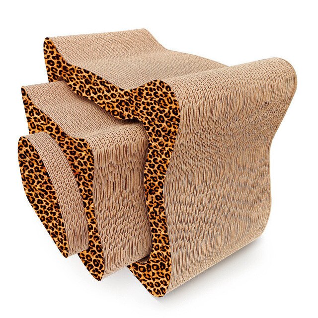 Three-piece High-density Corrugated Paper Cardboard Cat Scratcher Board Toy Furniture Cats Scratching Posts Kitten House Condos