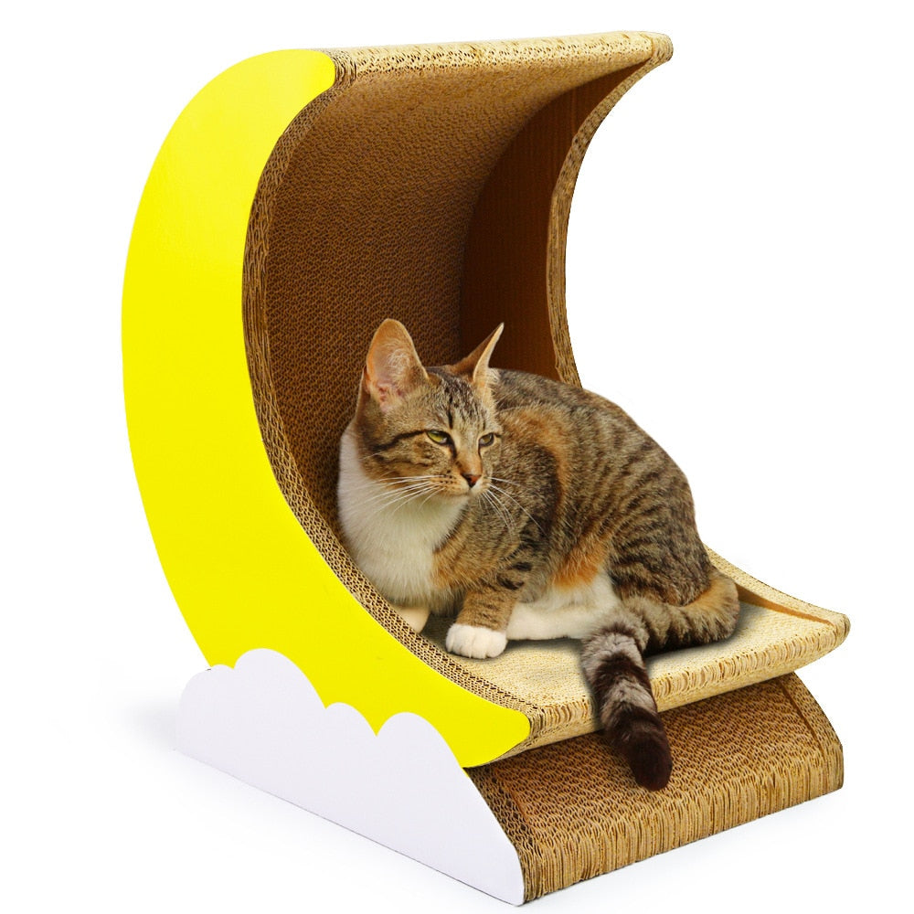 Cat scratch board corrugated paper cat play board house bowl moon cat scratcher pet supplies kitten toys cat banana tower