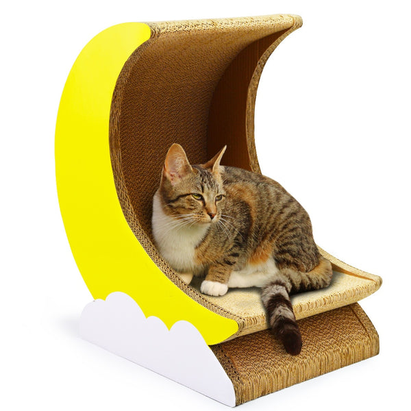 Cat scratch board corrugated paper cat play board house bowl moon cat scratcher pet supplies kitten toys cat banana tower