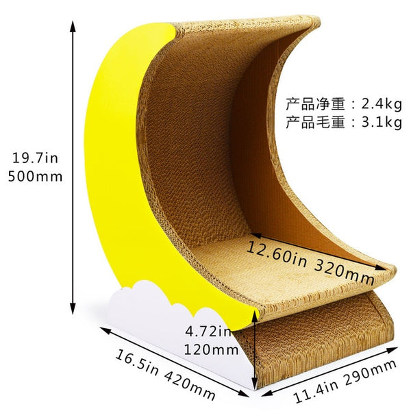 Cat scratch board corrugated paper cat play board house bowl moon cat scratcher pet supplies kitten toys cat banana tower