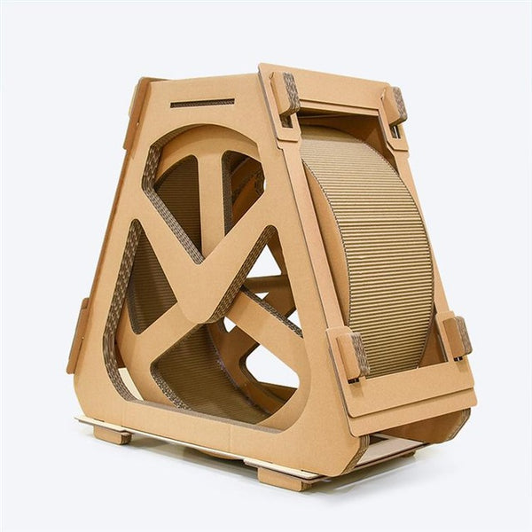 Corrugated paper treadmill ferris wheel pet furniture cat scratch board grab crawling shelf rotation