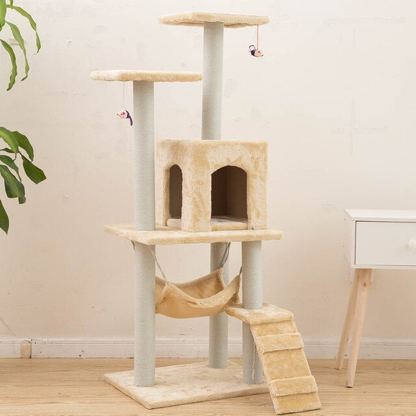Pet Supplies Cat Toy Climbing Frame Cat Scratch Board Tree Nest Hammock 23S Cat Tunnel Tower Velvet Good Quality cage