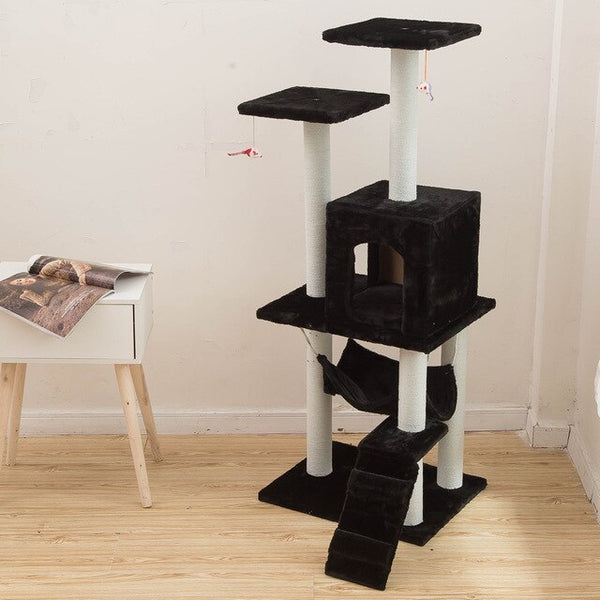 Pet Supplies Cat Toy Climbing Frame Cat Scratch Board Tree Nest Hammock 23S Cat Tunnel Tower Velvet Good Quality cage